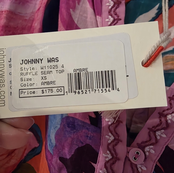 Johnny Was Ruffle Seam Top XS Never Worn New With Tags - Picture 4 of 7